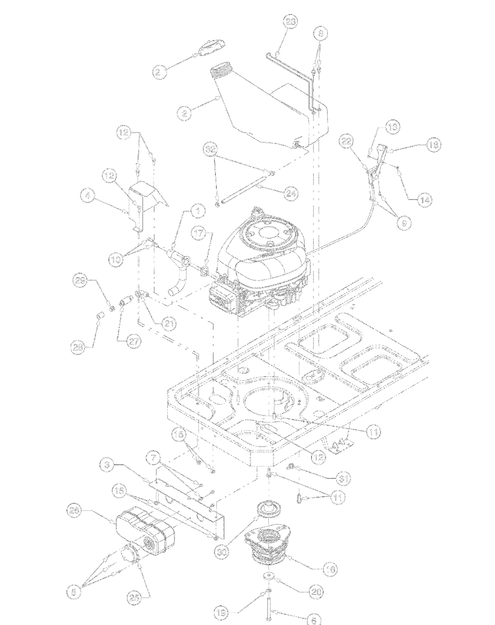 Engine Accessories Diagram and Parts List for 17AA5AAG700 2008 Yard Machines Lawn Tractor